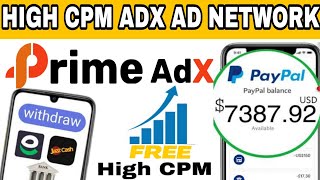 PrimeAdx High Cpm Adx Ad Network 💵 Google Adsense Alternative Easy Approved Trick  ads network [upl. by Taran]