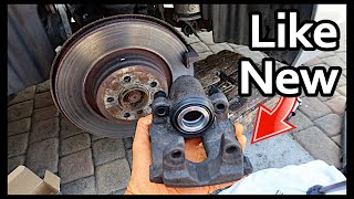 How To Rebuild A Brake Caliper New piston seals etc [upl. by Nedle911]