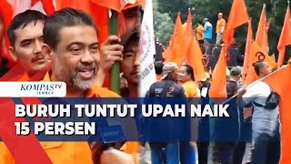 Partai Buruh amp KSPI Gelar Demo di Jawa Barat Tuntut Kenaikan Upah 15 Persen [upl. by Maletta278]