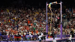 🇸🇪 Swedens Armand Duplantis world record 625M jump in mens pole vault final Paris Olympics 2024 [upl. by Eahs]