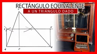 RECTÁNGULO equivalente a un TRIÁNGULO dado 👍🏻😊 Equivalencia en Dibujo técnico paso a pas [upl. by Neira68]