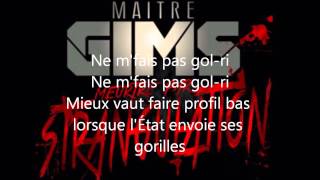 MAITRE GIMS Meutre par strangulation Lyrics [upl. by Eicarg]