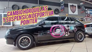 CAMBIO DE HORQUILLAS y SUSPENSION DEPORTIVA VW POINTER [upl. by Kcirddet]