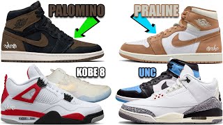 FALL 2023 AIR JORDAN RELEASE DATES AJ 1 PALOMINO  PRALINE KOBE 8 SPRING 2023 RELEASES AND MORE [upl. by Eked55]