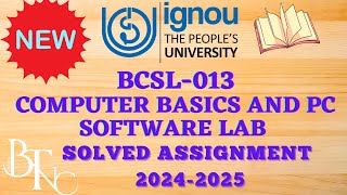 BCSL013 NEW 2024 SOLVED IGNOU BCANEW [upl. by Barbur98]