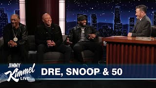 Jimmy Kimmel Interviews Dr Dre Snoop Dogg amp Curtis “50 Cent” Jackson [upl. by Richter553]