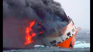 Big Ships Crashing Yachts amp Boats Fires on water [upl. by Zetrac]