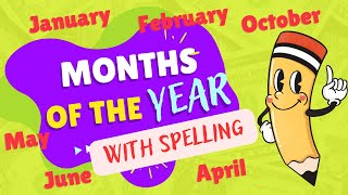 January to December spelling in English  Months of the Year Song for Kindergarten  mahino ke naam [upl. by Bambie]