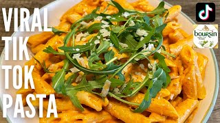 VIRAL TIKTOK BAKED PASTA  Boursin Cheese Better Than Feta [upl. by Nesral]