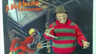 NECA RETRO STYLE NIGHTMARE ON ELM STREET FREDDY KRUEGER ACTION FIGURE TOY REVIEW [upl. by Aleekahs504]