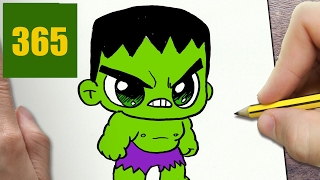 hur man ritar HULK KAWAII STEG FÖR STEG  kawaii ritningar lätt [upl. by Samtsirhc]