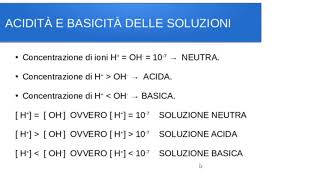 Lezione di Chimica  Il Prodotto ionico dellacqua e il pH [upl. by Aihtnyc]