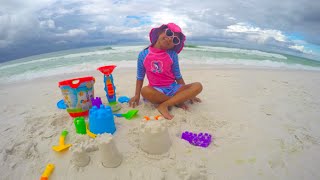 Beach Fun Playtime Bucket Playset Toys Sand Castle Emerald Coast Sandestin Florida Toys Academy [upl. by Ettena]