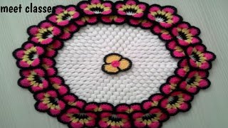 so fabulous 😍 crochet THAALPOSH DOILYTABLE RUNNERThalli rumaalyoutubevideo [upl. by Ainslie]