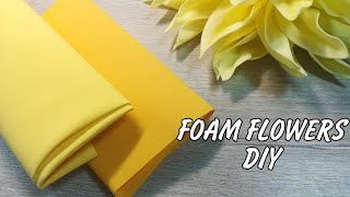 Foam flowers diy Foam sheet craft ideas Foamiran flowers Flowers on the wall Handmade flowers [upl. by Yentroc]