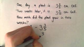 Adding and Subtracting Fractions  Mixed Numbers Example 4 [upl. by Onailime187]