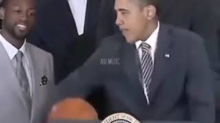 Barack Obama Basketball skill During speech [upl. by Uahc]