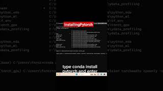 Installing pytorch codingeducation motivation codinglife beingcoder ytshorts [upl. by Ailsun]