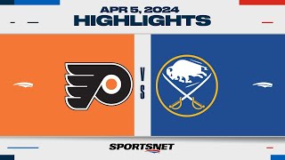 NHL Highlights  Flyers vs Sabres  April 5 2024 [upl. by Tnarud]