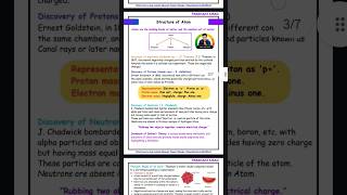 Structure of Atoms notes Class 9th Science by Prashant Kirad exam prashantkirad chemistry [upl. by Hsekin130]