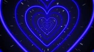 Neon Heart Background 💙 Blue Hearts Background  Led Lights Heart Background Video  Heart Wallpaper [upl. by Yablon]