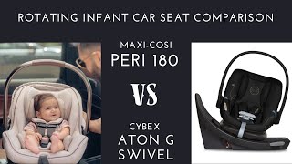 Swivel Infant Car Seats Comparison Maxi Cosi Peri 180 vs Cybex Aton G Swivel [upl. by Nocaed840]