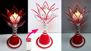 DIYBest out of waste ShowpieceTealight holder made from Plastic Bottle DIY home decoration ideas [upl. by Bigler]