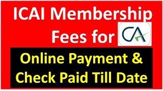 ICAI MEMBERSHIP FEES ONLINE Payment process I Chartered Accountants I CA Satbir Singh [upl. by Innis]