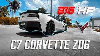 Built C7 Corvette z06 Pushing 816 Horsepower  WALKAROUND REVIEW SERIES 4k [upl. by Ahsikyw]