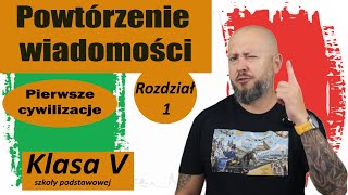 Powtórzenie wiadomości 5 klasa Rozdział 1 Pierwsze cywilizacje Czas na podsumowanie [upl. by Forest86]