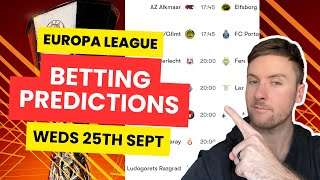 Europa League Betting Tips amp Predictions Weds 25th Sept  Man Utd vs Twente amp More [upl. by Johns859]