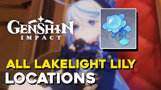 Genshin Impact All Lakelight Lily Locations Furina Ascension Material Farming [upl. by Ryder]