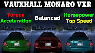 Torque vs Balanced vs Horsepower  Vauxhall Monaro VXR Tuning  Need for Speed Carbon [upl. by Lasala191]