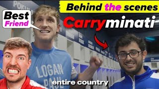 Behind the scenes  50 YouTubers Fight For 1000000 in hindi  carryminati on mr beast video🫡🇮🇳 [upl. by Vinn]