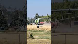 Liquid Fertilizing the Neighbors Field farming shorts tractor [upl. by Sukey]