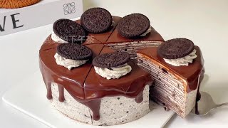 No Oven Oreo Cream Cake  노 오븐 오레오 크림 케이크  NinosHome [upl. by Htiekram]