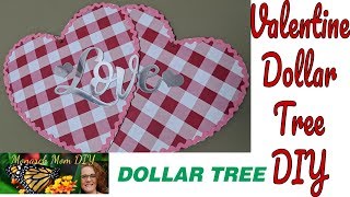 Valentine Buffalo Plaid Hearts ValentineDIY dollartreediy [upl. by Clarine]