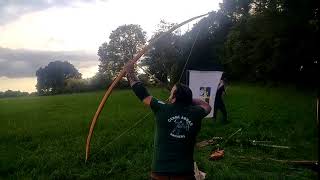 Joe Gibbs shooting 175lb English Yew bow [upl. by Drofnil]