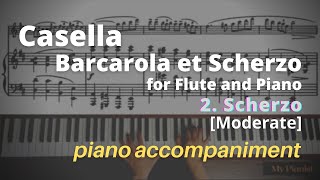 Casella  Barcarola et Scherzo for Flute and Piano 2Scherzo Piano Accompaniment Moderate [upl. by Madox]