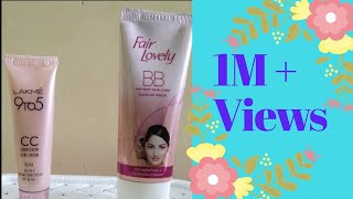 Lakme 9to5 CC Cream amp Fair amp Lovely BB Cream l Must Watch l Tiny Makeup Update [upl. by Nalat]