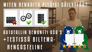 Tee se itse DIY  Autotallin remontti osa 3 rengasteline [upl. by Aemat]