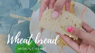 Homemade Wheat bread without yeastNo milk curd yeast baking soda Healthy bread recipe [upl. by Syxela]