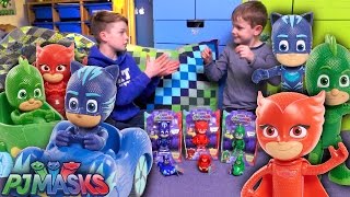 PJ Masks MINI Toys MASSIVE Talking Figure Surprise [upl. by Bachman]