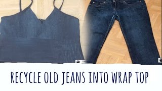 Diy jeans recycle into top [upl. by Ezara]