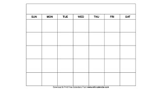 Printable Blank Calendar Templates  Wiki Calendar [upl. by Eniawd]