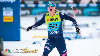 Jessie Diggins escapes with Tour de Ski individual sprint title  NBC Sports [upl. by Rubia]