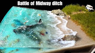 DIORAMA WW2 Battle of Midway ditch beach crash full build tutorial epoxy resin SBD Dauntless model [upl. by Adlin]