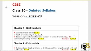 Class 10 Maths Deleted Syllabus 2022 23 Exercise Wise  Latest Syllabus  Reduced Syllabus [upl. by Daphna]