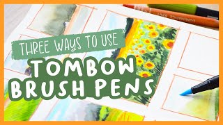 How to use Tombow Brush Pens Three ways to use them in your sketchbook ✨ [upl. by Isteb258]