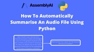 How To Summarise An Audio File In Python  Speech Recognition using Python [upl. by Koser]